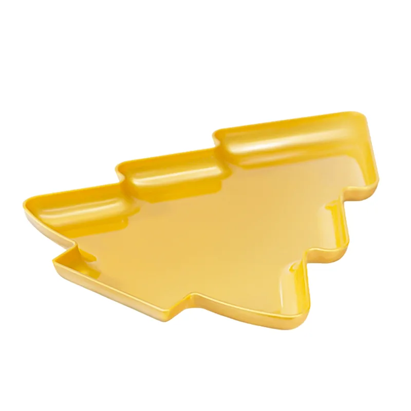 Bandeja Decorativa Pinheiro Dourada 22X17cm TASIL