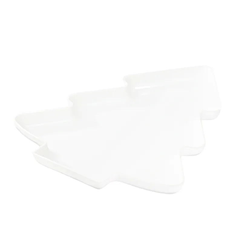 Bandeja Decorativa Pinheiro Branca 22X17cm TASIL
