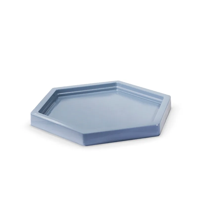 Mini Bandeja Decorativa Sextavada Azul Gris 17cm MBS032 TASIL MINI BANDEJA DEC SEXT 17X17CM AZ GRIS MBS032 TASIL