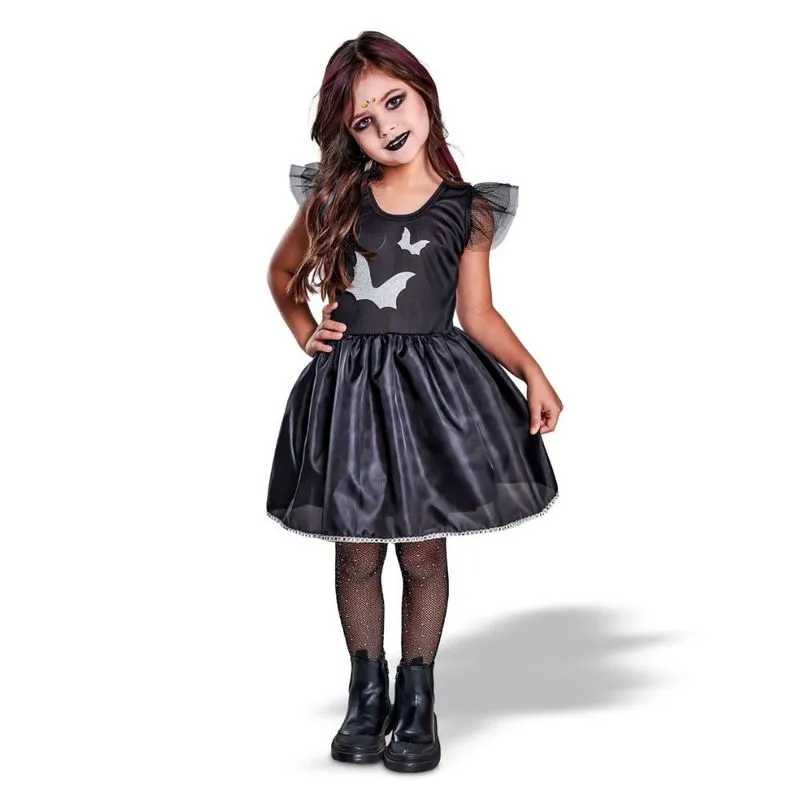 Fantasia Bruxinha Infantil Morcegos Sortido - M