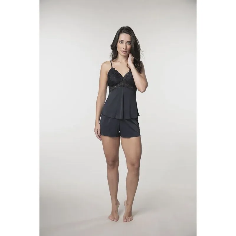 Pijama Alça Com Short Rendado