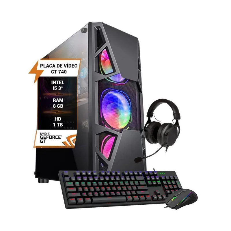 Pc Gamer Intel I5 3 Gt 740 Memória 8Gb Hd 1Tb Fonte 500W
