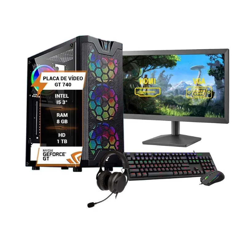Pc Gamer Completo I5 3 Gt 740 Memória Ram 8Gb Hd 1Tb