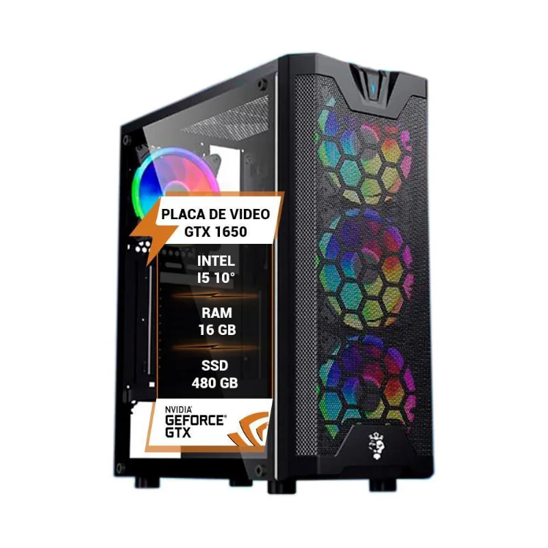 Pc Gamer Intel I5 10 Memória 16Gb Gtx 1650 Hd 1Tb Ssd 480Gb