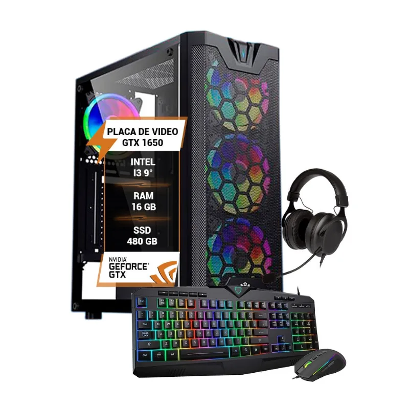 Pc Gamer Intel Core I3 9° ram 16Gb DDR4 GTX1650 ssd 480GB