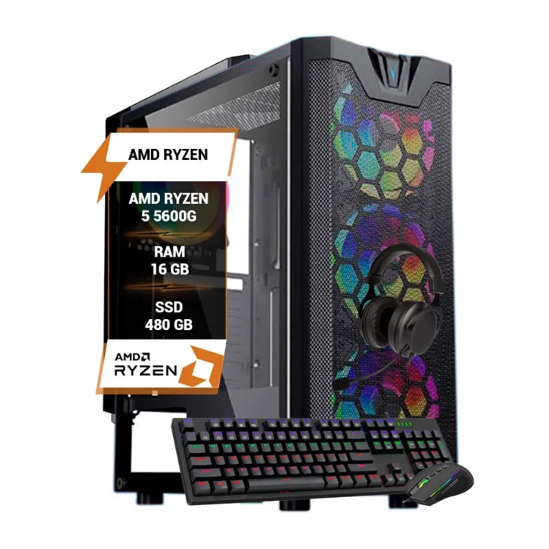 Pc gamer amd Ryzen 5 5600G Memória 16GB ram DDR4 ssd 480GB