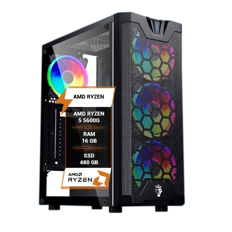 Pc Gamer amd Ryzen 5 5600G Memória 16GB ram DDR4 ssd 480GB
