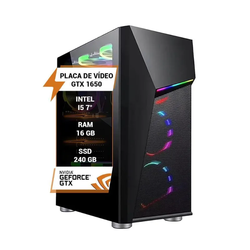 Pc Gamer Intel Core I5 7 Gtx 1650 Memória 16Gb Ssd 240Gb