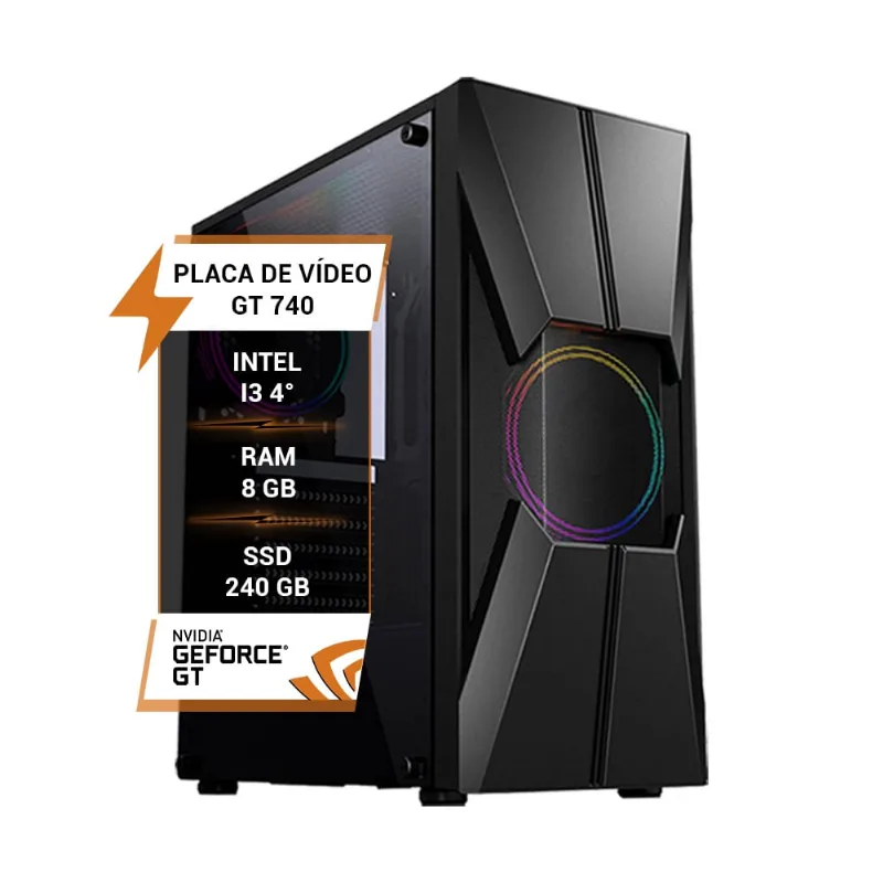 Pc Gamer Core i3 4° gt 740 Memória 8GB DDR3 ssd 240GB