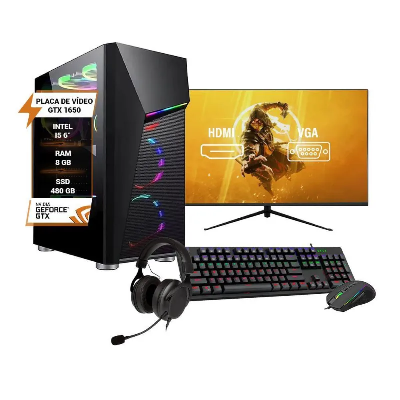 Pc Gamer Intel Core I5 6 Gtx 1650 4Gb Ssd 480Gb 8Gb Ddr4