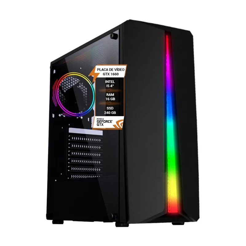 Pc gamer I5 4° Memória 16GB DDR3 ssd 240GB gtx 1660