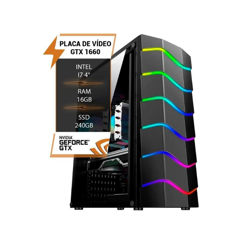 Pc Gamer I7 4 Memória 16Gb Ddr3 Gtx 1660 Ssd 240Gb