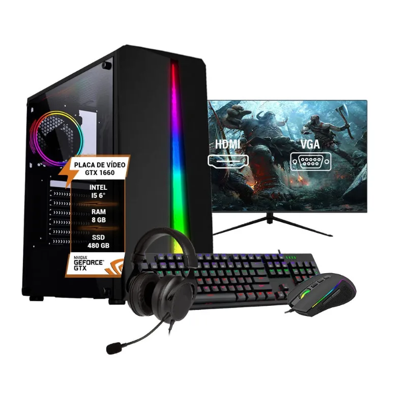 Pc gamer completo I5 gtx 1660 ssd 480GB 16GB
