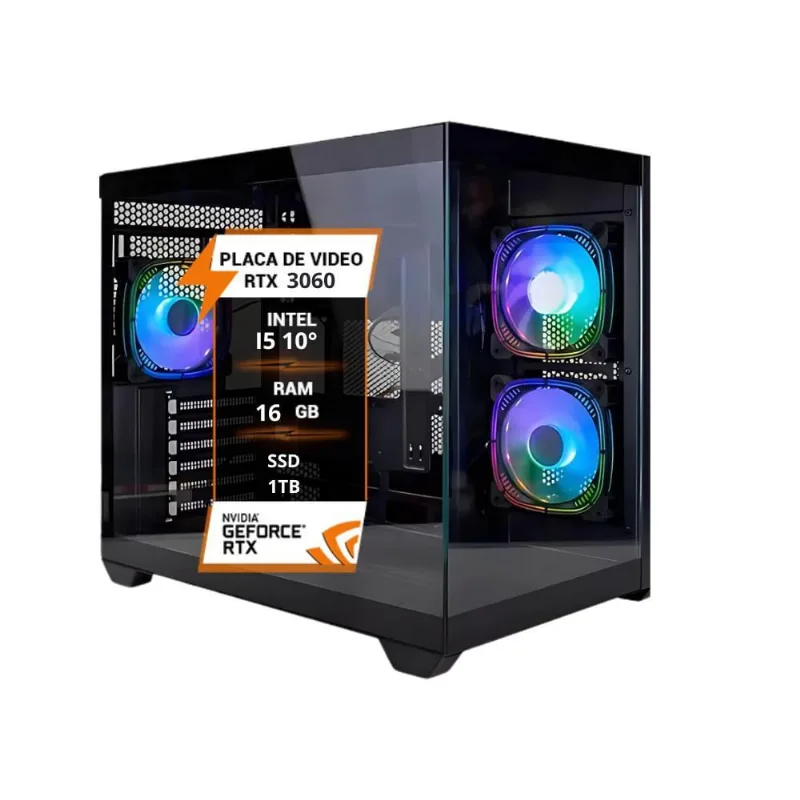 Computador Pc Gamer I5 10 16Gb Ram Rtx 3060 12Gb Ssd1Tb