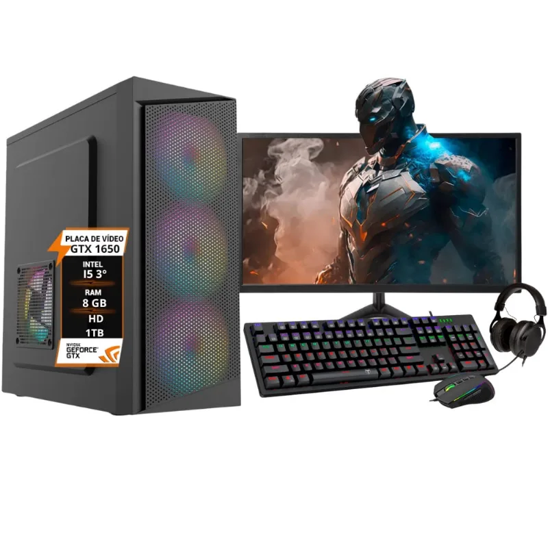 Pc Gamer Completo Maximus I5 gtx 1650 Mem.8GB Hd1TB SSD120GB