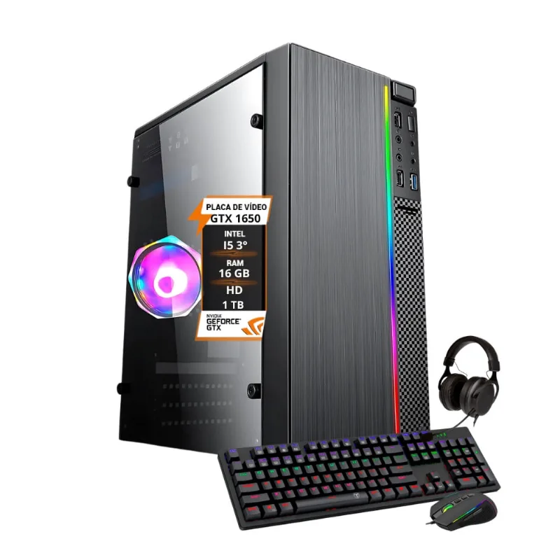 Pc Gamer i5 Gtx 1650 Memória 16Gb ssd 480Gb