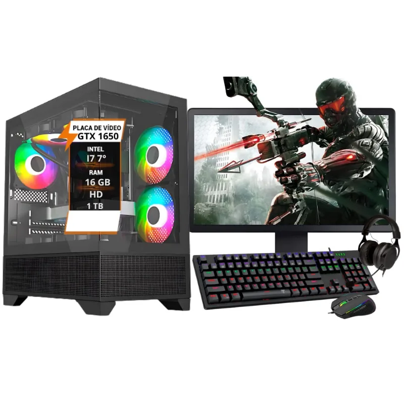 Pc Gamer Completo i7 gtx 1650 16Gb HD 1Tb