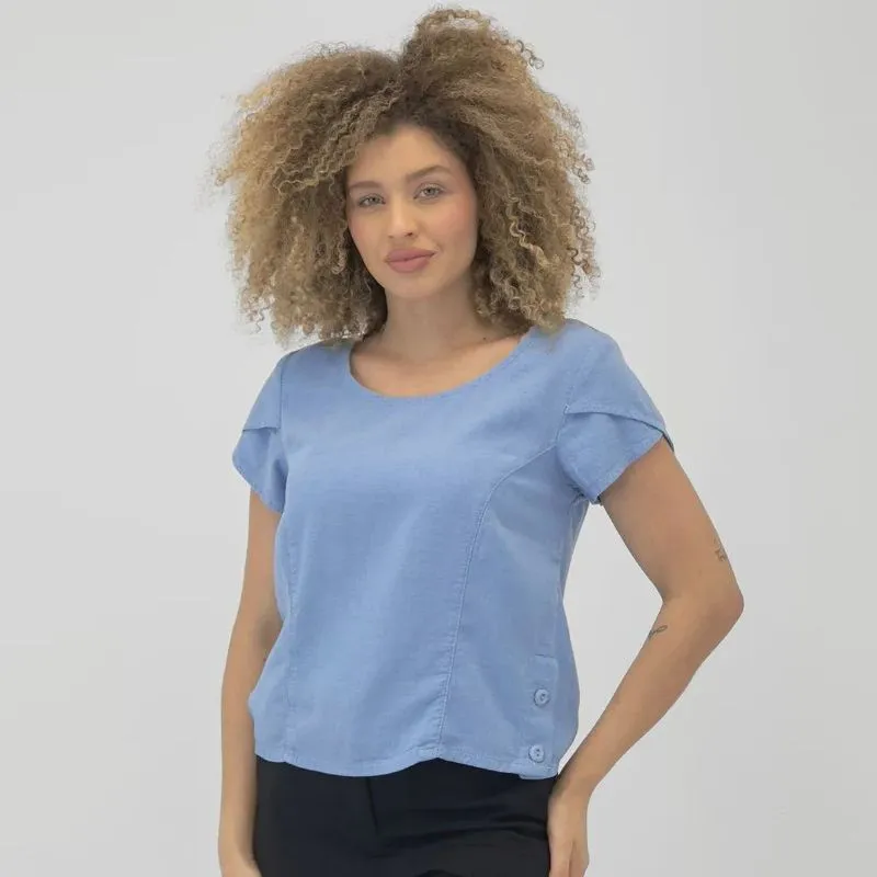Blusa Leblue em Tecido Manga Curta Feminina