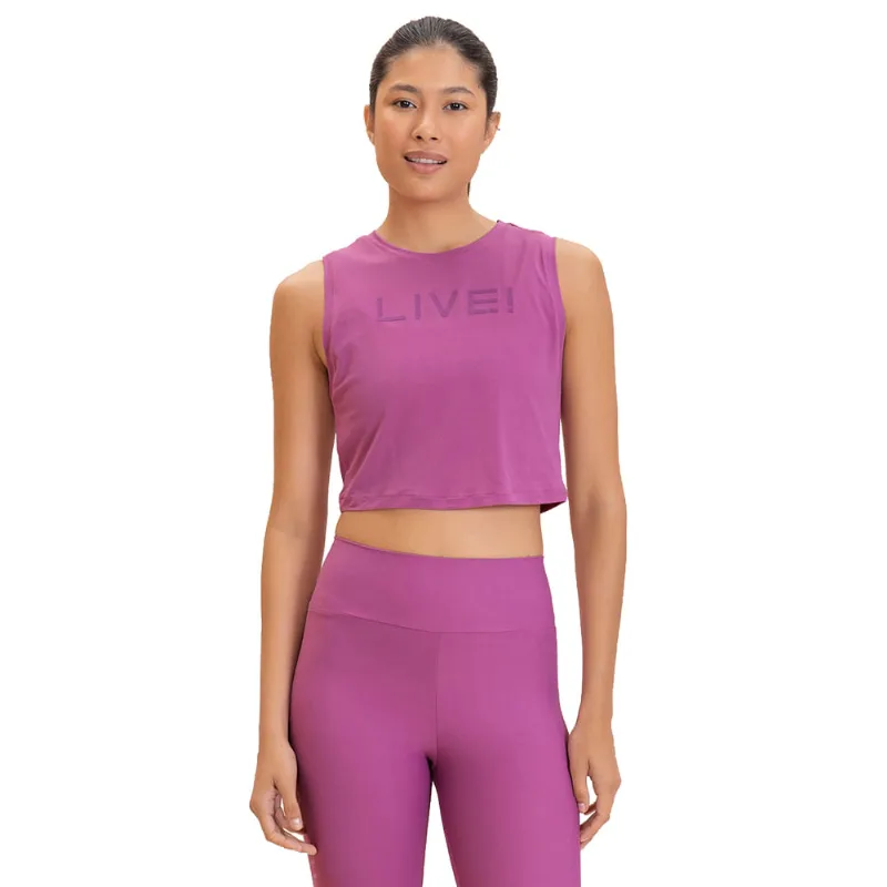 Regata Cropped Feminina Live Comfort Glaze Roxo - G - LIve!