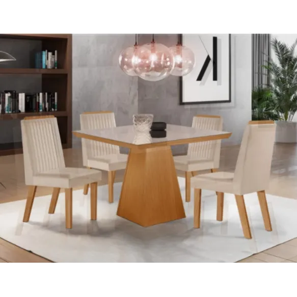 Mesa Prada 4 cadeiras 90x90cm
