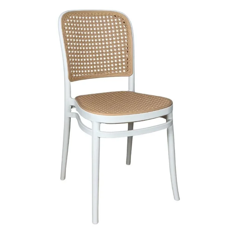Cadeira de Jantar Roma Estrutura Plástico Estofado Polipropileno Branca Oficial Webshop
