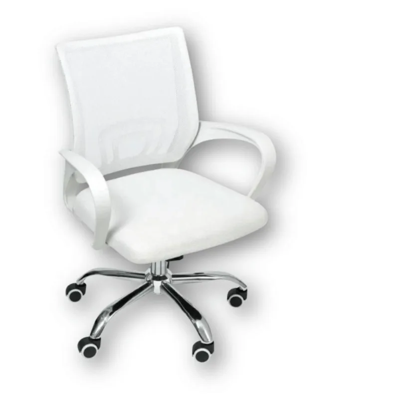 Cadeira De Escritório Oficial Begonia Tela Mesh Ergonômica Branco 1