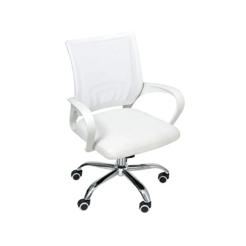 Cadeira De Escritório Oficial Begonia Mesh Giratória Branco