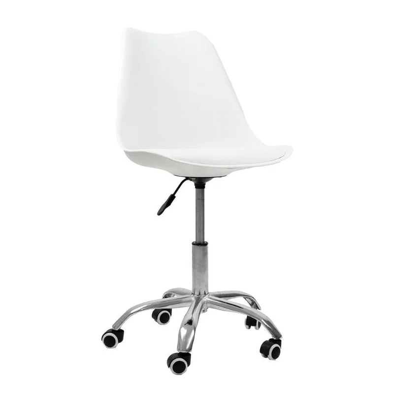 Cadeira Office Com Rodízio Giratória Saarinen Branco