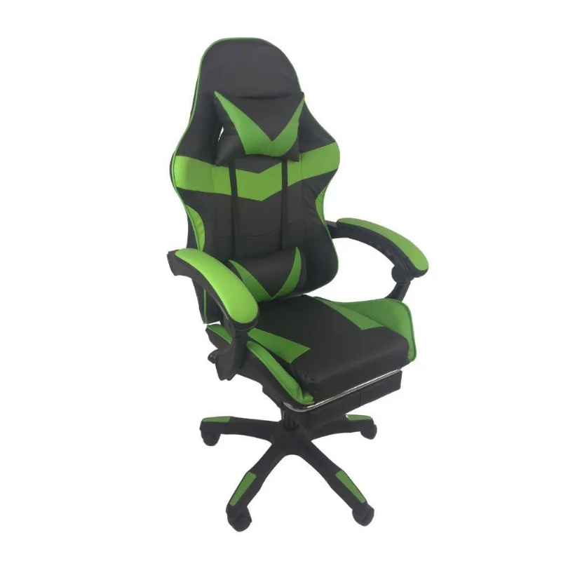 Cadeira Gamer Stillus Ergonômica Com Apoio Para Os Pés Preto Verde