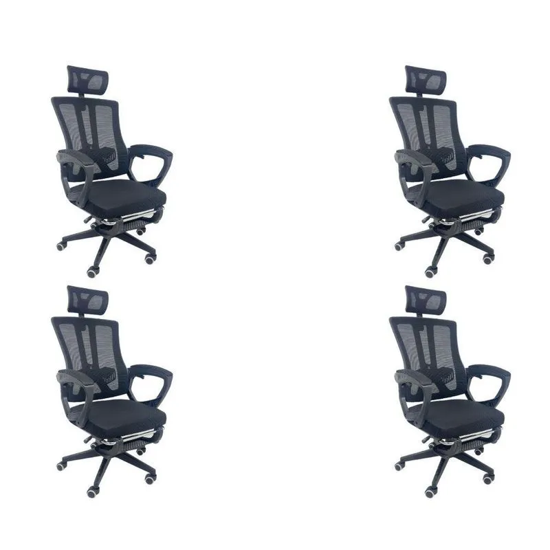 Kit 4 Cadeiras de Escritório Presidente Executiva Oficial Paris Preto