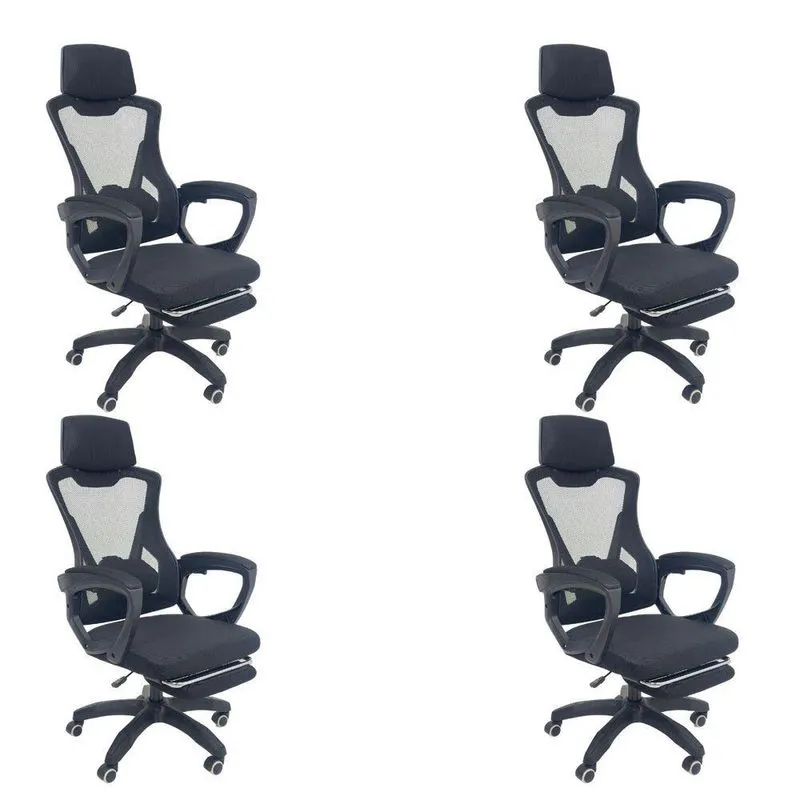 Kit 4 Cadeiras de Escritório Presidente Executiva Oficial Supreme Preto