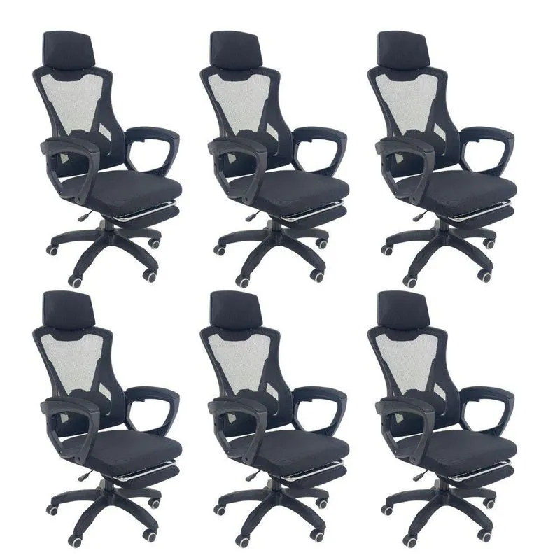 Kit 6 Cadeiras de Escritório Presidente Executiva Oficial Supreme Preto