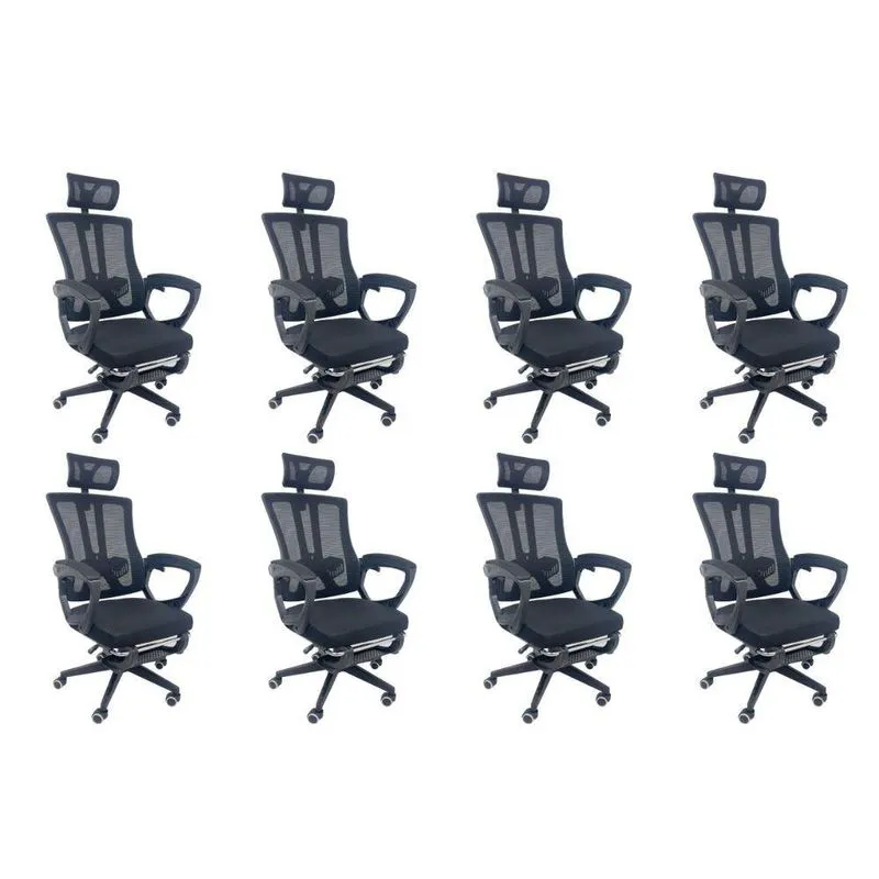 Kit 8 Cadeiras de Escritório Presidente Executiva Oficial Paris Preto