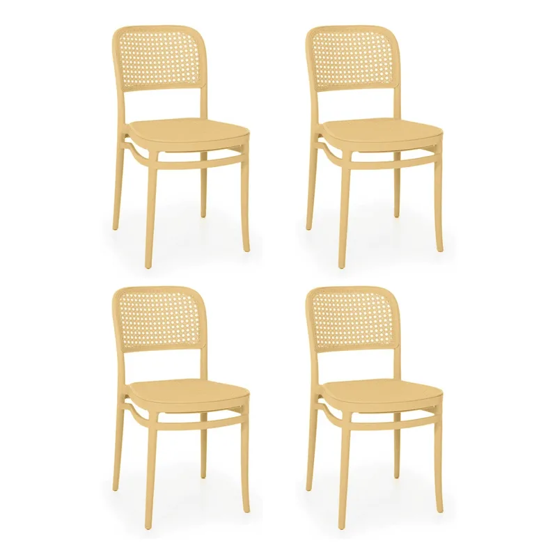 Cadeira De Jantar Roma Para Sala E Cozinha - Bege - 4