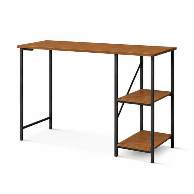 Mesa Bela Preto/Imbuia MDF e Aço Carbono Industrial 110cm