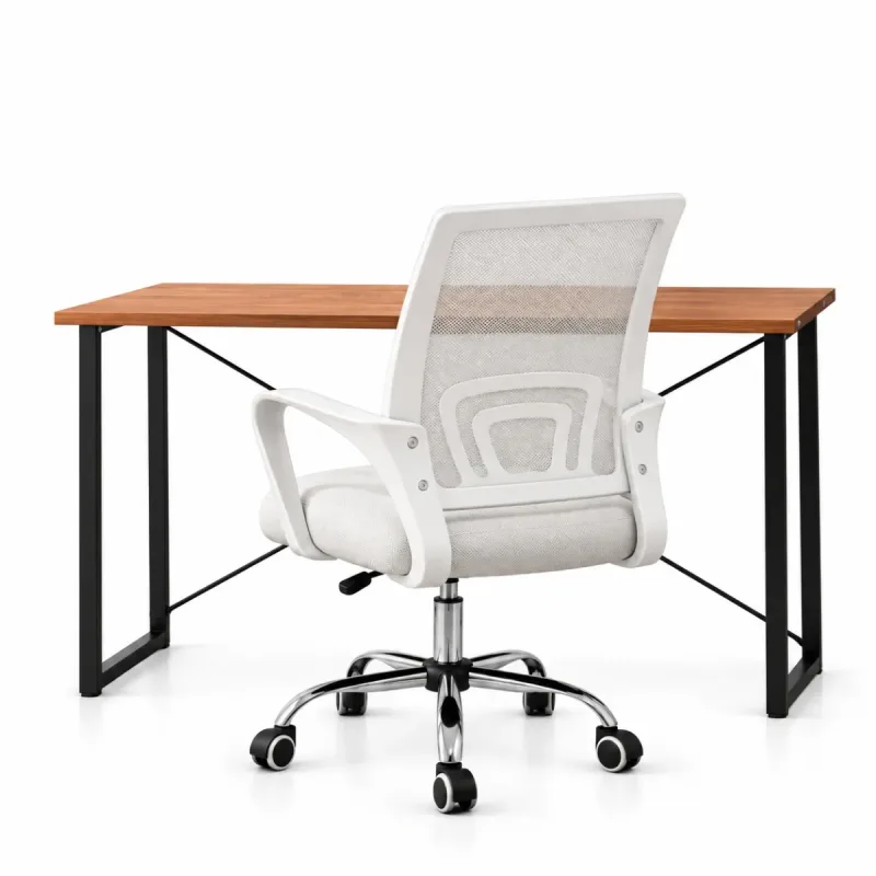 Conjunto de Escritório Mesa Dora e Cadeira Begônia Mesh Branca