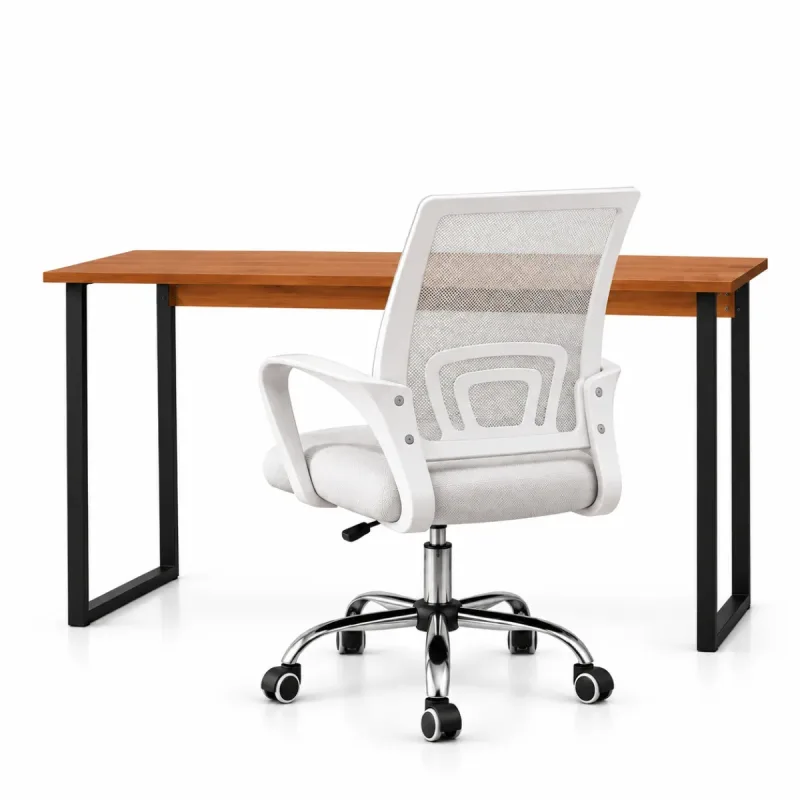 Conjunto de Escritório Mesa Alika e Cadeira Begônia Mesh Branca