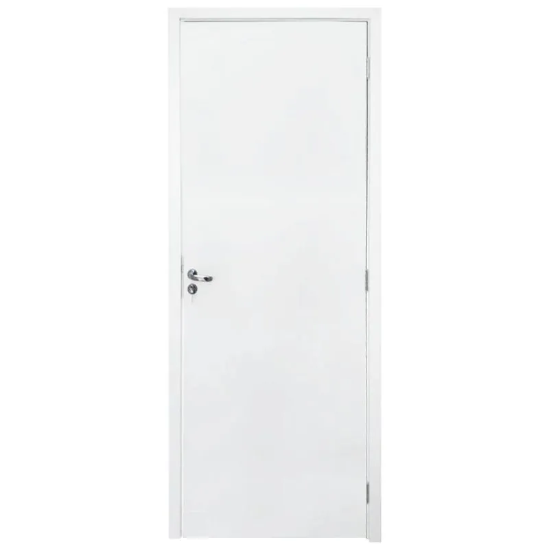 Kit Porta Pronta 214x87cm Fechadura Banheiro Sólido Acabado Germano Branco