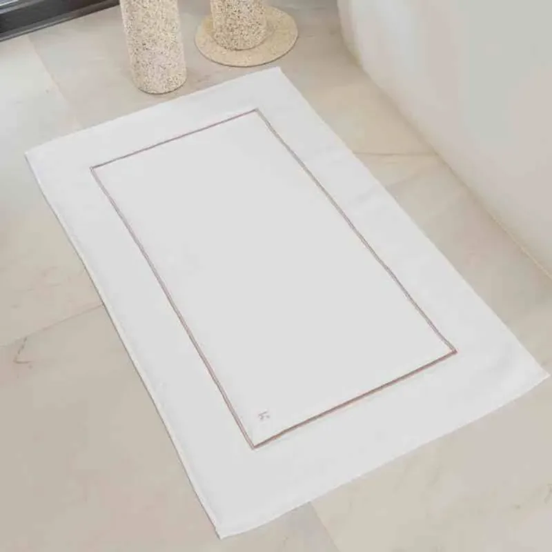 Toalha de Piso Lázio 48x80 cm Branco/Rose Kacyumara