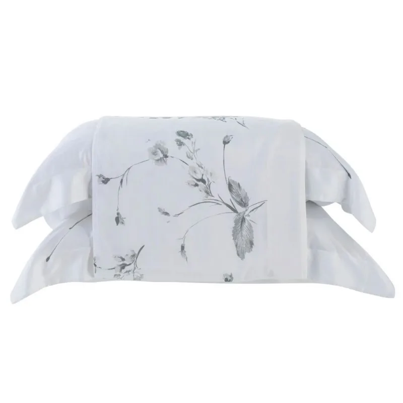 Jogo de Cama Stanza King 4 Peças 100% Fibra de Bambu - Kacyumara BRANCO/FLORAL - Kacyumara