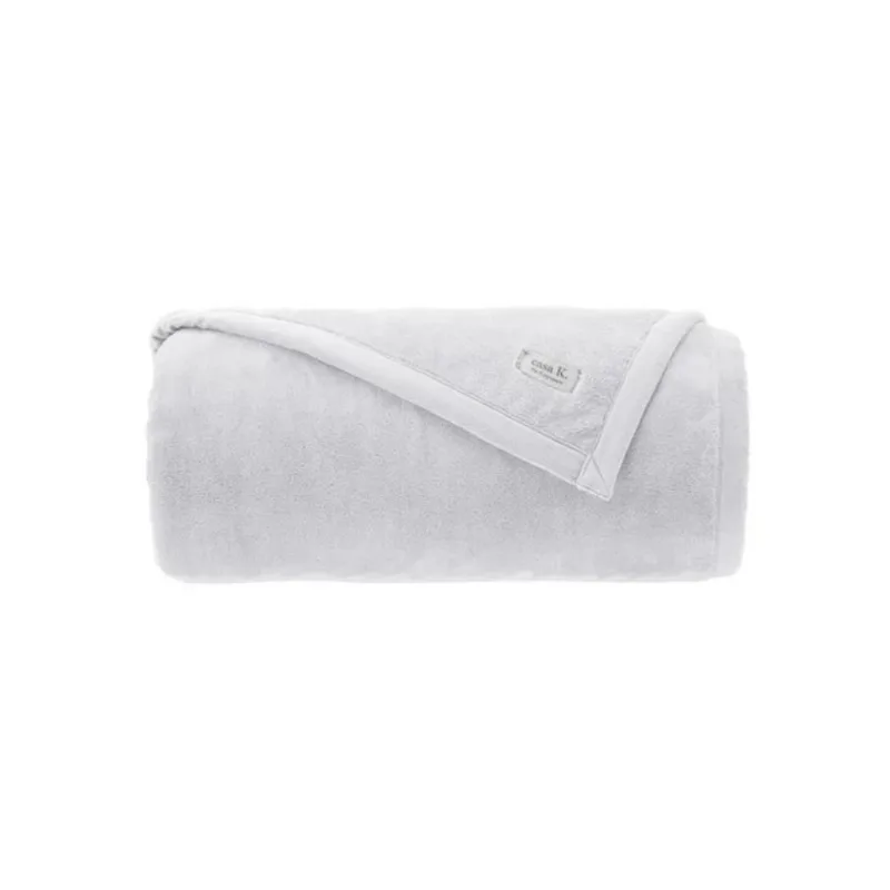 Cobertor Queen Microfibra Flannel 100% Poliéster Gran 700 - Kacyumara BRANCO - Kacyumara
