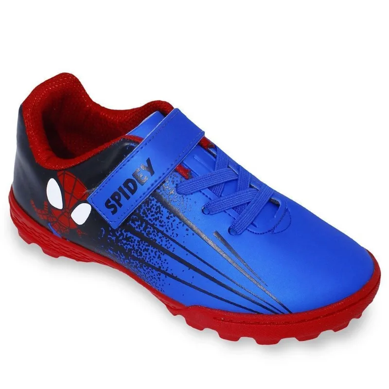 Chuteira Society Dray Marvel Spidey Infantil 33 / Azul e Vermelho