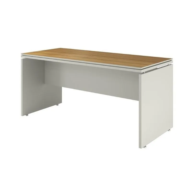 Mesa De Escritório 160cm Com Tampo Duplo Oslo Cor: fendi E Freijó Fendi E Freijó