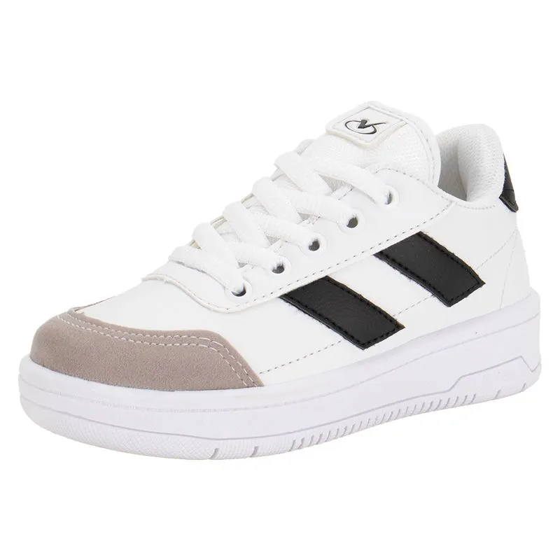 Tênis Infantil Masculino Via Vip VV4510 BRANCO/PRETO 35