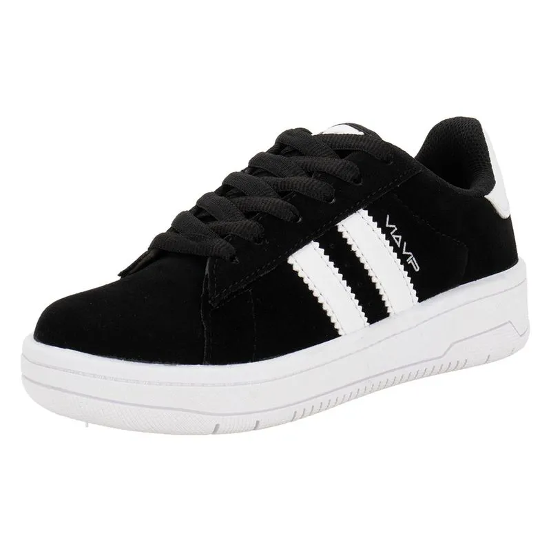Tênis Infantil Feminino Via Vip VV4511 PRETO/BRANCO 31