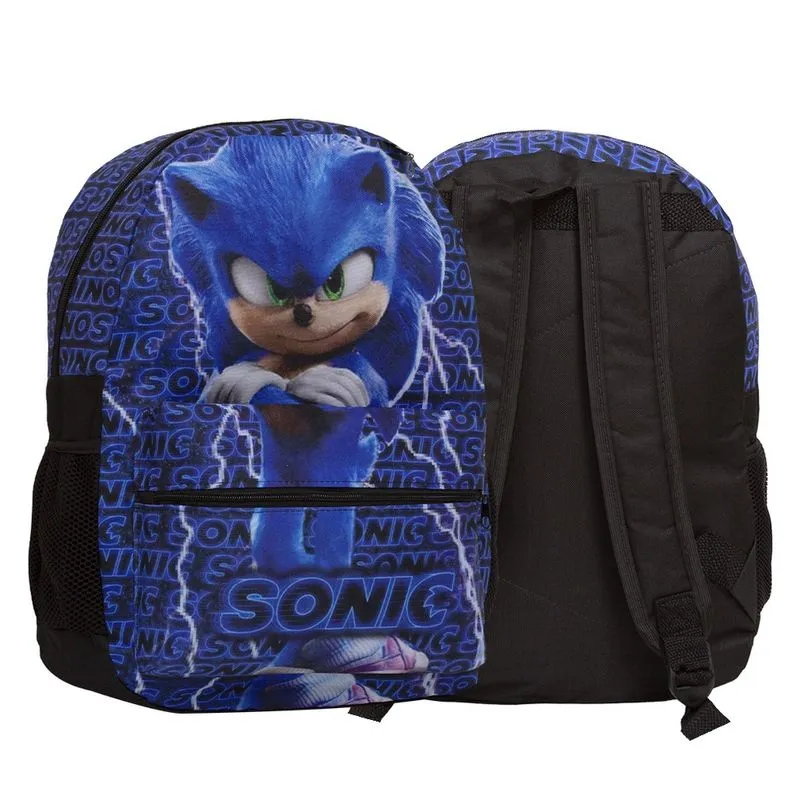 Mochila Bolsa Escolar Costas Menino Resistente Sonic Bonita