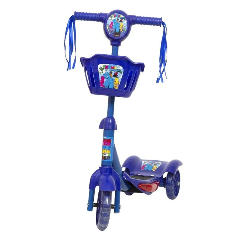 Patinete Infantil 3 Rodas Turma Do Problems Cestinha Radical