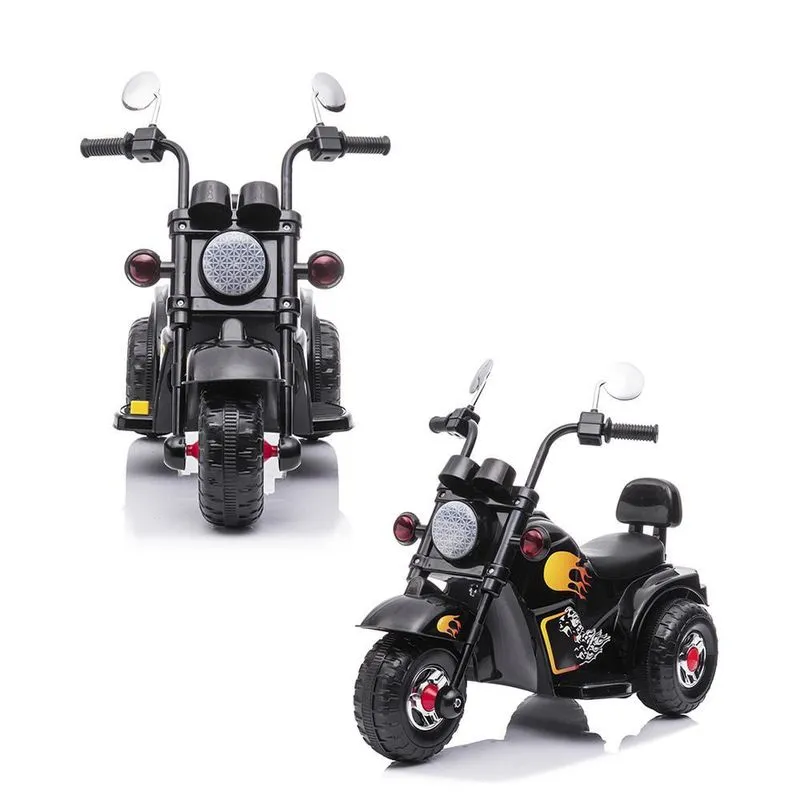 Mini Moto Elétrica Infantil Triciclo 6v Suporta 30kg Preta