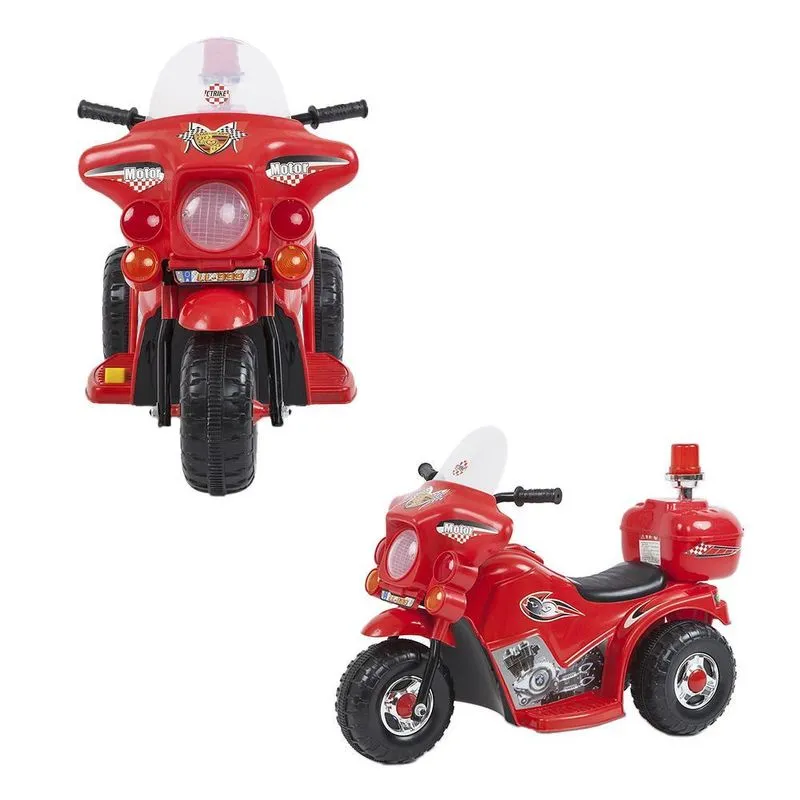 Mini Moto Elétrica Infantil Triciclo 6v Com Baú Vermelho
