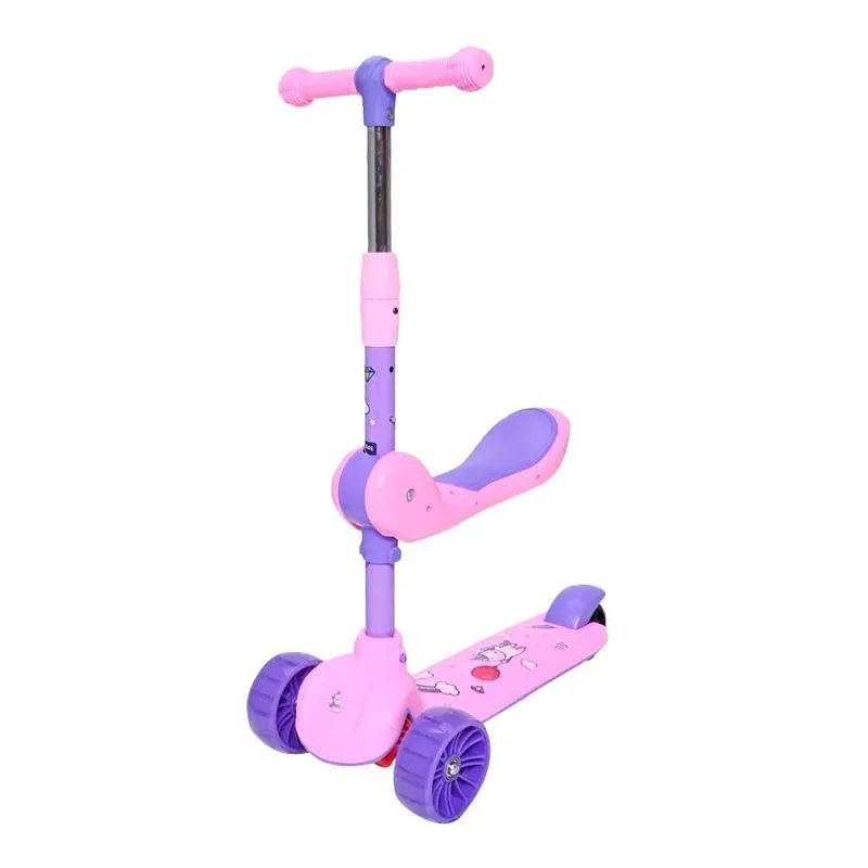 Patinete Infantil 3 Rodas Radical 2 Em 1 Som Luz Banquinho